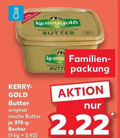 KERRY-GOLD Butter original irische Butter je 375-g-Becher (1 kg = 5,92)