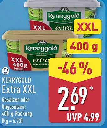 KERRYGOLD Extra XXL Gesalzen oder Ungesalzen; 400-g-Packung (kg = 6,73)