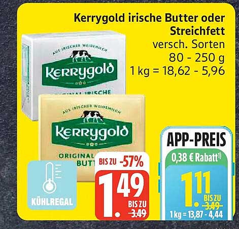 Kerrygold irische Butter oder Streichfett versch. Sorten 80 - 250 g