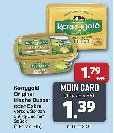Kerrygold Original irische Butter oder Extra versch. Sorten 250-g-Becher/Stück (1 kg ab 7.16)