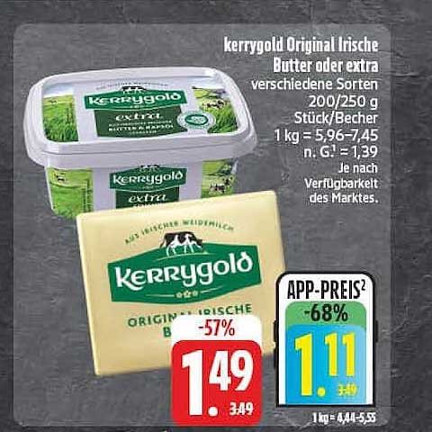 kerrygold Original irische Butter oder extra verschiedene Sorten