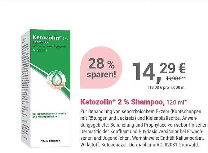 Ketozolin® 2 % Shampoo, 120 ml*