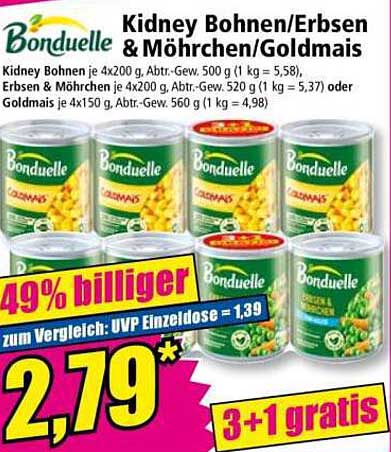 Kidney Bohnen/Erbsen & Möhrchen/Goldmais