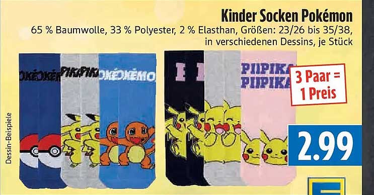 Kinder Socken Pokémon