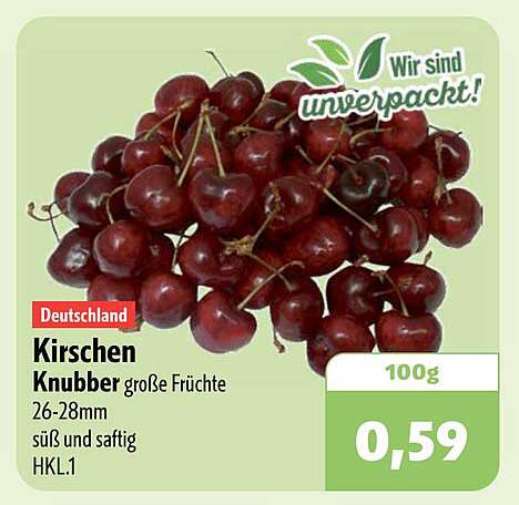 Kirschen Knubber große Früchte 26-28mm süß und saftig HKL.1