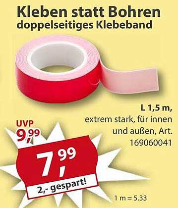 Kleben statt Bohren doppelseitiges Klebeband