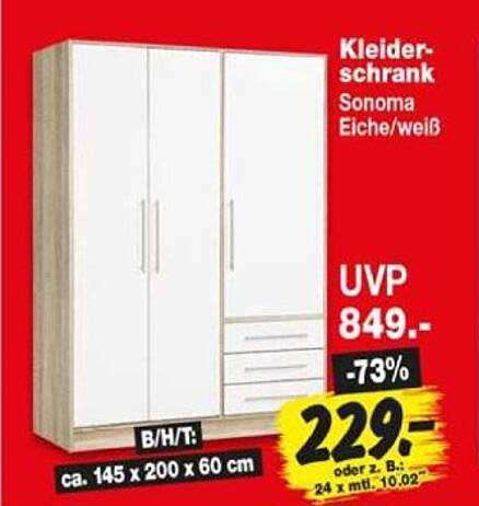 Kleiderschrank Sonoma Eiche/weiß