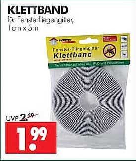 KLETTBAND für Fensterfliegengitter, 1 cm x 5 m