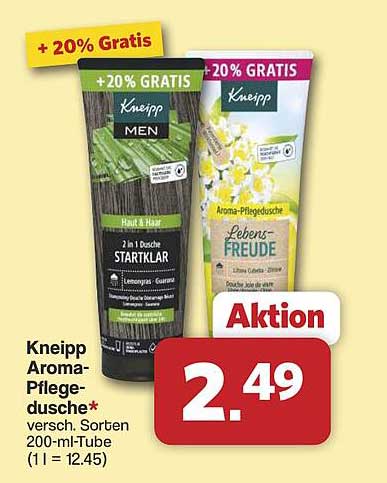 Kneipp Aroma-Pflegedusche* versch. Sorten 200-ml-Tube (1 l = 12.45)