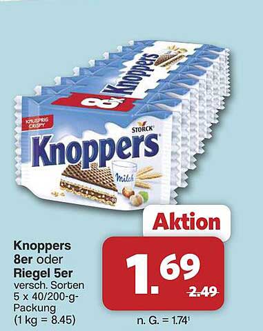 Knoppers 8er oder Riegel 5er