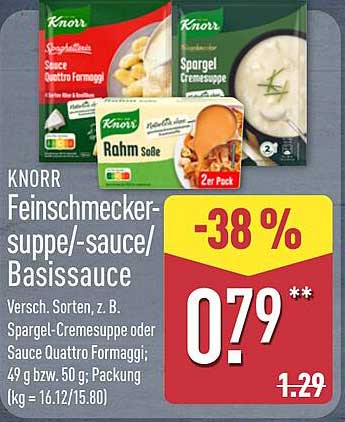 KNORR Feinschmecker-suppe/-sauce/Basis­sauce