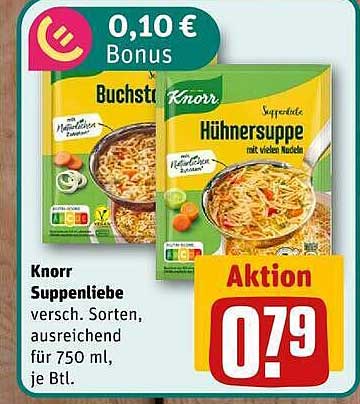 Knorr Suppenliebe versch. Sorten, ausreichend für 750 ml, je Btl.