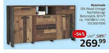 Kommode Old Wood Vintage Nachbildung/Betonoptik, B/H/T ca. 156/88/41 cm, 1023007000