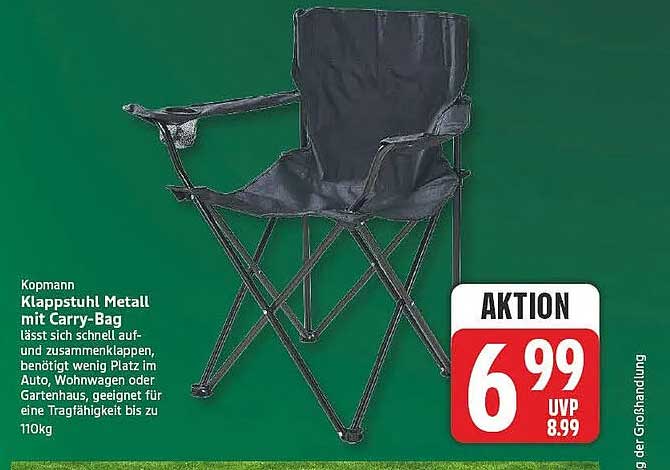 Kopmann Klappstuhl Metall mit Carry-Bag