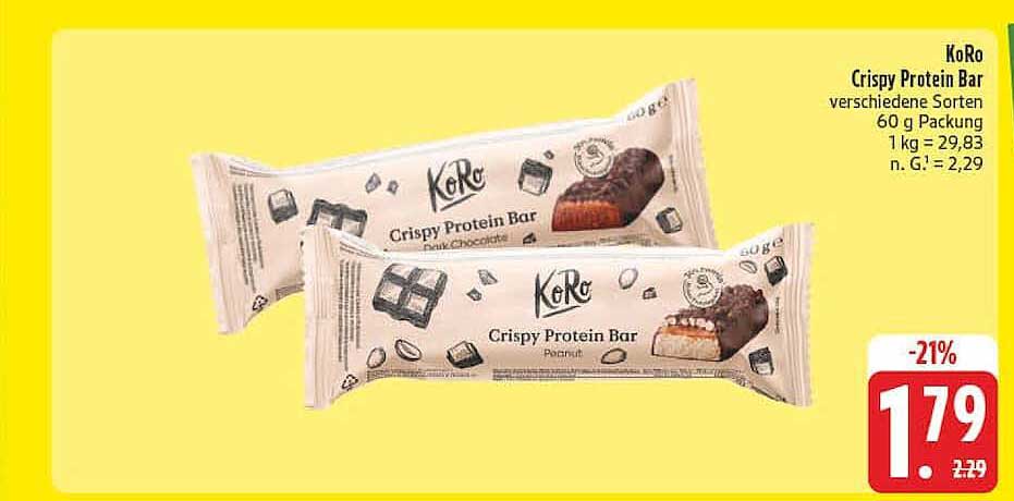 KoRo Crispy Protein Bar verschiedene Sorten 60 g Packung
