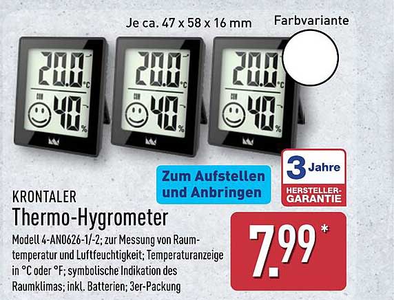 KronTaler Thermo-Hygrometer