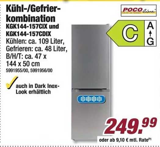 Kühl-/Gefrier-kombination KGK144-157CIX KGK144-157CDIX