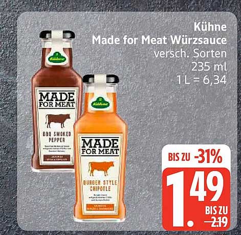 Kühne Made for Meat Würzsauce versch. Sorten 235 ml