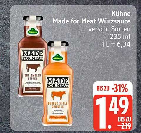 Kühne Made for Meat Würzsauce versch. Sorten 235 ml