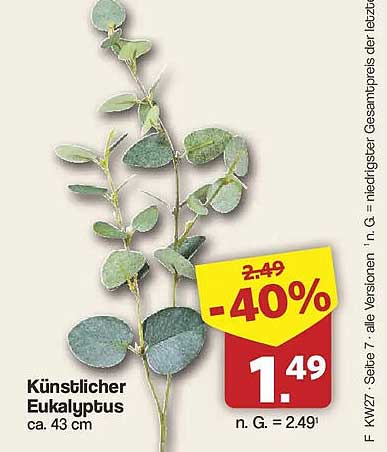 Künstlicher Eukalyptus ca. 43 cm