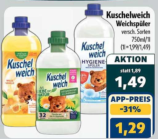Kuschelweich Weichspüler versch. Sorten 750ml/1l (1l=1,99/1,49)