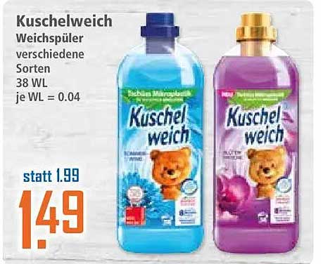 Kuschelweich Weichspüler Verschiedene Sorten 38 WL je WL = 0.04