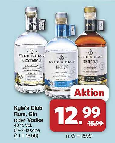 Kyle’s Club Rum, Gin oder Vodka