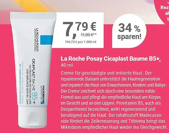 La Roche Posay Cicaplast Baume B5+, 40 ml