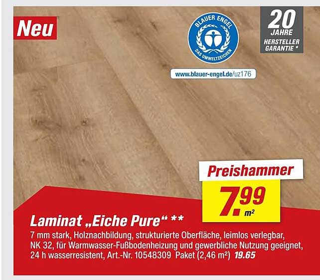 Laminat „Eiche Pure“ **