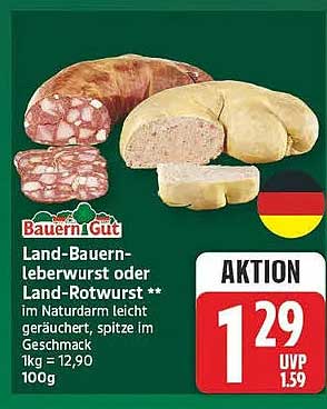Land-Bauernleberwurst oder Land-Rotwurst **