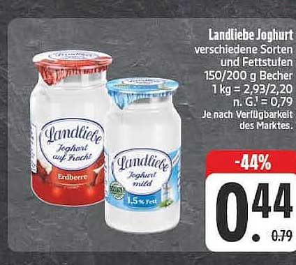 Landliebe Joghurt verschiedene Sorten und Fettstufen 150/200 g Becher