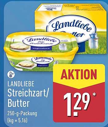 LANDLIEBE Streichzart/Butter 250-g-Packung (1 kg = 5.16)