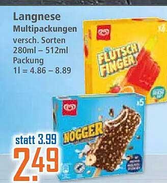 Langnese Multipackungen versch. Sorten 280ml - 512ml Packung 1l = 4.86 - 8.89