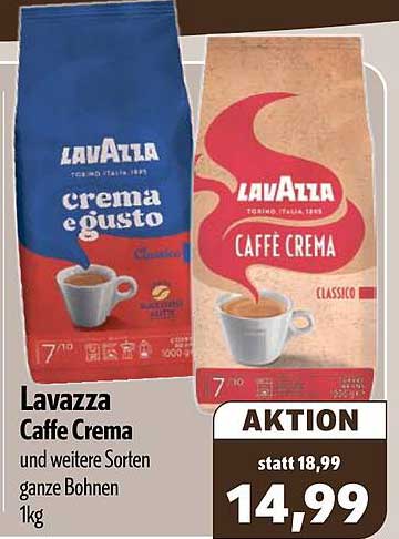 Lavazza Caffè Crema und weitere Sorten ganze Bohnen 1kg