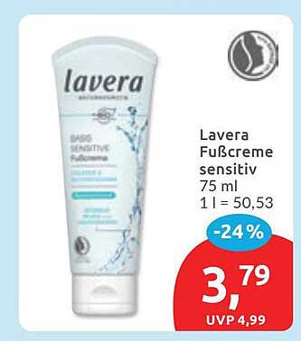 Lavera Fußcreme sensitiv 75 ml 1 l = 50,53