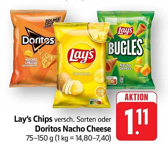 Lay’s Chips versch. Sorten oder Doritos Nacho Cheese