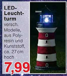 LED-Leuchtturm versch. Modelle, aus Polyresin und Kunststoff, ca. 27 cm hoch