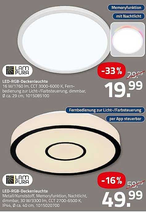 LED-RGB-Deckenleuchte