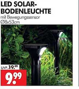 LED SOLAR-BODENLEUCHTE mit Bewegungssensor Ø8x53cm