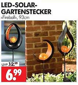LED-SOLAR-GARTENSTECKER »Fireball«, 93cm