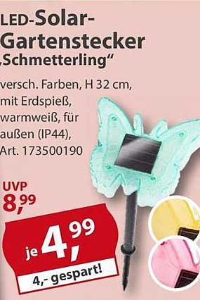 LED-Solar-Gartenstecker "Schmetterling"
