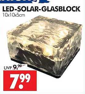 LED-SOLAR-GLASBLOCK 10x10x5cm