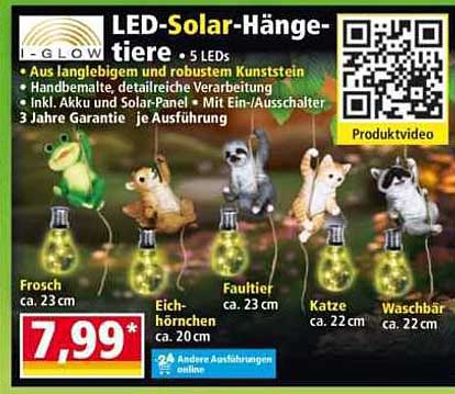 LED-Solar-Hänge-tiere • 5 LEDs