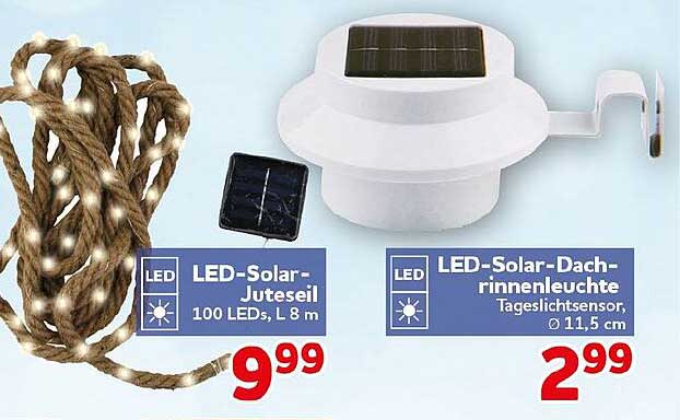 LED-Solar-Juteseil 100 LEDs, L 8 m