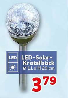 LED-Solar-Kristallstuck Ø 11 x H 29 cm