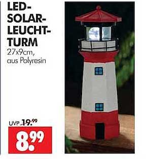 LED-SOLAR-LEUCHT-TURM 27x9cm, aus Polyresin