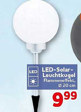 LED-Solar-Leuchtkugel Flammeneffekt, Ø 20 cm