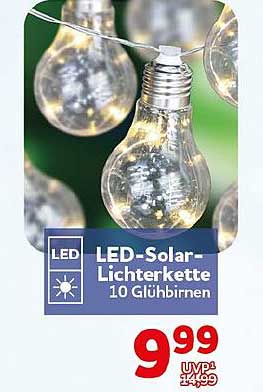 LED-Solar-Lichterkette 10 Glühbirnen