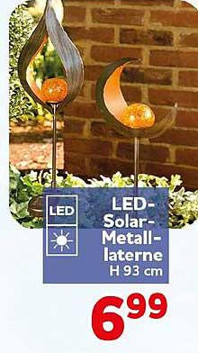 LED-Solar-Metall-Laterne H 93 cm