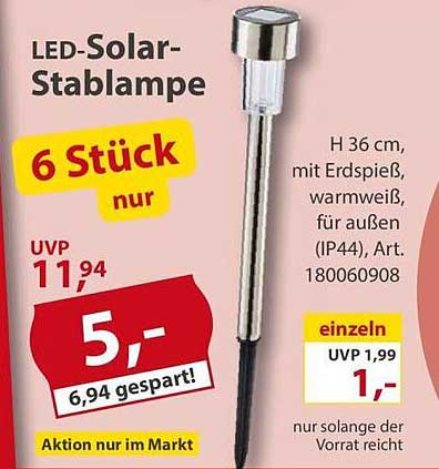 LED-Solar-Stablampe